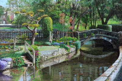 Brug en Tuin, Bakewell, Derbyshire door Trevor Neal